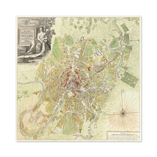 Map antique 1739 michurin - antique,