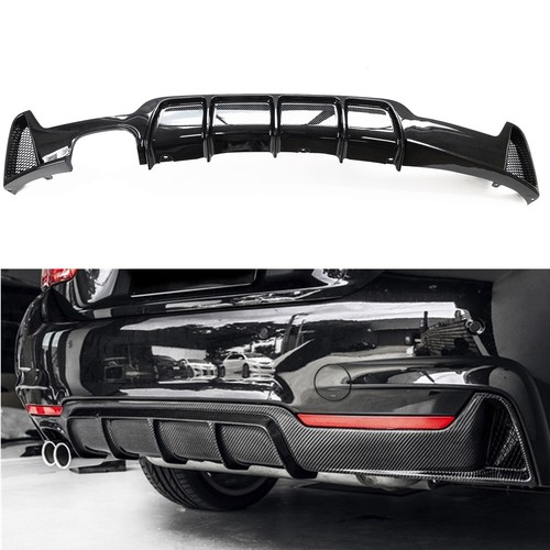 Black carbon fiber rear bumper - black,