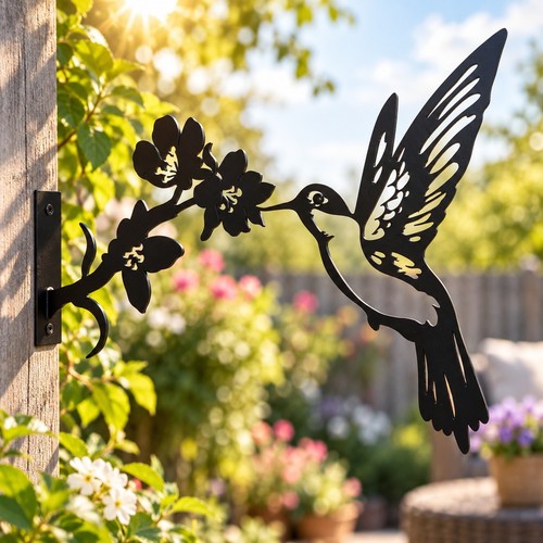 Hummingbird metal garden wall - hummingbird,