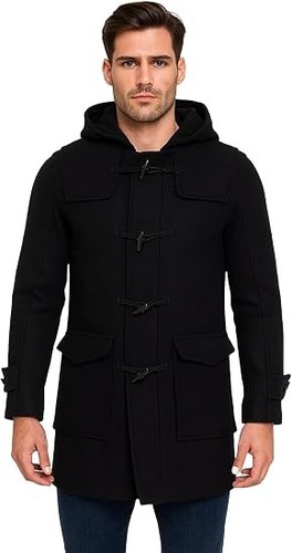 Mens hoodie duffle - mens, wool