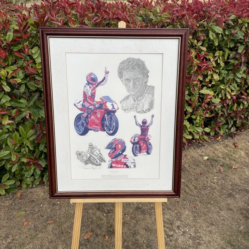 Large framed signed print - framed,