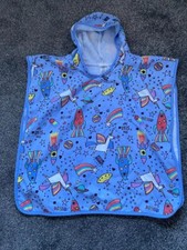 Next Girls Beach Cover Up Hooded Cotton Towel Age 3-6 Years - Unicorn Rainbow