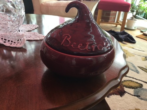 Ceramic beetroot jar - ceramic, lid