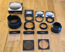 Hoyarex 921 folding rubber lens hood package + filters and more