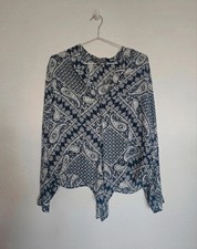 Blue Paisley Tie Shirt Blouse