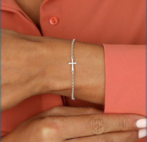 Silver cross bracelet - cross,