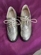 Super Mode Ladies Gold Brogue Lace-up Patterned Shoes Size 6 (39) BNWOT