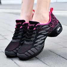 Women Jazz Shoe Split Sole Dance Trainers Ladies Comfort Lace Up Dancing Shoes