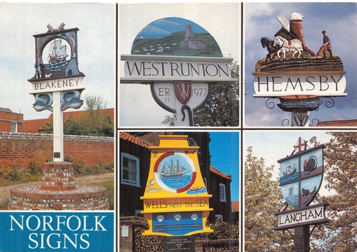 Topigraphical postcard norfolk - postcard,
