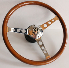 Steering Wheel Wood Chrome