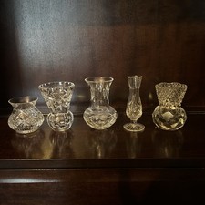 5 x Crystal Vases Bundle Bohemia, Edinburgh Cut Glass - Excellent Condition