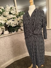 Fabulous Black And White Houndstooth Hobbs Dress Midi Size 16