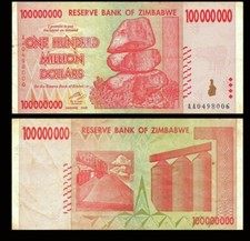 Zimbabwe 100 million dollars