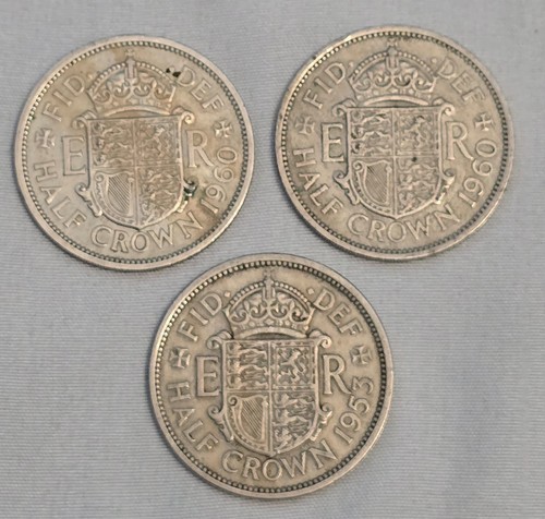 Half crown coins queen - half,
