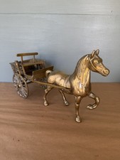 Brass horse and - brass, cart