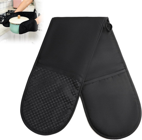 Black double oven gloves - double,