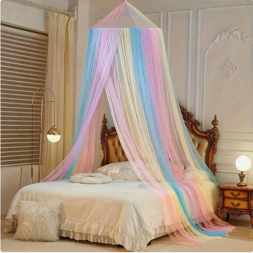 Rainbow princess bed canopy - rainbow,
