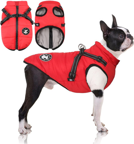 Dog coat with harness warm - dog,
