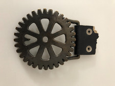 1990s Vintage BUCKLE - COG Shaped-  Metal - Bronze finish - diameter  7.5cm