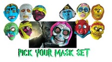 Vintage Halloween Masks 6 or 4 Vacuform Plastic Masks - Pick Your Set