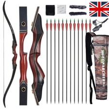 30-50lbs Archery Recurve Bow 60" Takedown Bow Wooden Riser for Target Hunting
