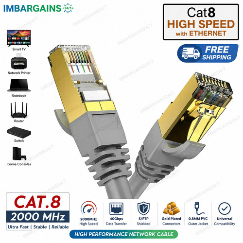 Rj45 ethernet cable cat8 - ethernet,