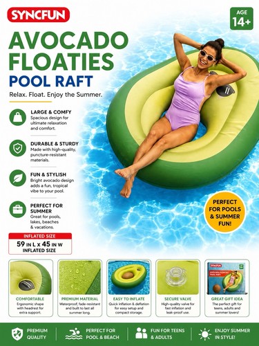 Avocado pool raft - avocado,