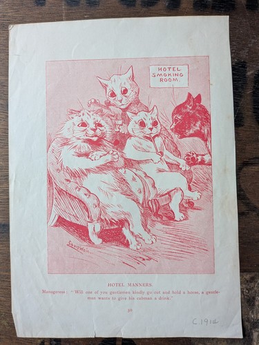 Louis wain antique bookplate - antique,