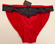 Bnwt La Senza Briefs 8 10 12 14 16 18 Red Satin Black Lace