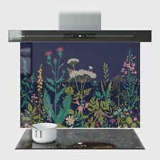 Kitchen Glass Splashback Toughened Cooker ANY SIZE Flowers Meadow Paint Print