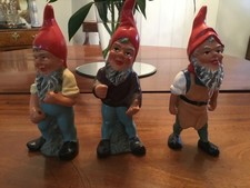 Heissner set of 3 garden gnomes  - terracotta