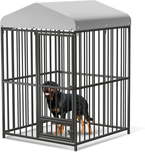 Metal dog kennel outdoor yard - dog,