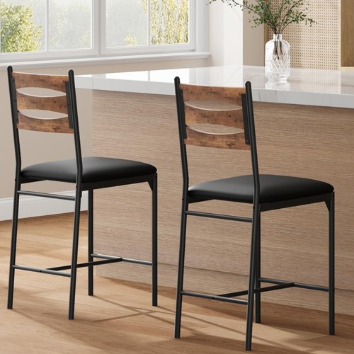 Set leather bar stools - pu,