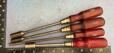 CK CEKA & B.D.S VINTAGE  NUT SPINNER DRIVERS wooden handled 0, 4, 8, 3/8 BA