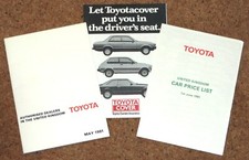 1981 TOYOTA PRICE LIST & UK DEALERS inc Celica Corolla Crown Cressida Starlet
