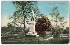 Southampton Park Palmerston Memorial - To Watts - Local - 1913 Postcard P02