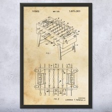 Foosball Table Patent Wall