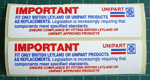 British leyland unipart - x,