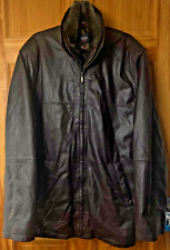 LLD Originals Men's 3/4 length brown Leather jacket size 4XL Zip out fur collar