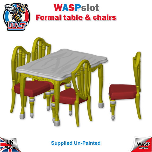 Formal table chairs set - table,