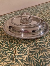 Elkington silver plated lidded server or two dishes, date stamp 1904