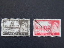 QEII SG 536 and SG537. St Edwards Crown.  2s 6d black-brown and 5s rose-carmine.