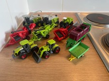 Diecast/Plastic Job lot of 11x Toy Tractors/Trailers Farm Vehicles 1:64 - 1:50??