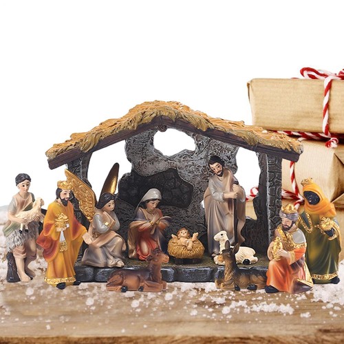 Vintage nativity set with - set,
