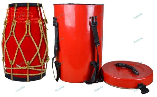 Professional red velvet dholak - red,