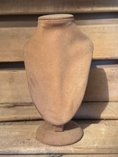 Ex Display Brown Velour Fabric Jewellery Necklace Display Bust Stand #OTR335