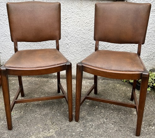 Vintage oak dining chairs - vintage, pair