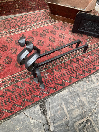 Elegant cast iron fire dogs - elegant,