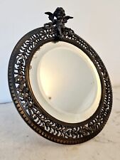 Early 20th century French bronze art nouveau vanity mirror
