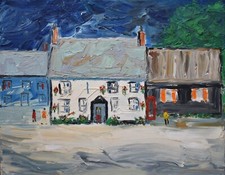 Gordon Couch Original Oil Painting The Crown Inn Pub Cornwall Cornish Art